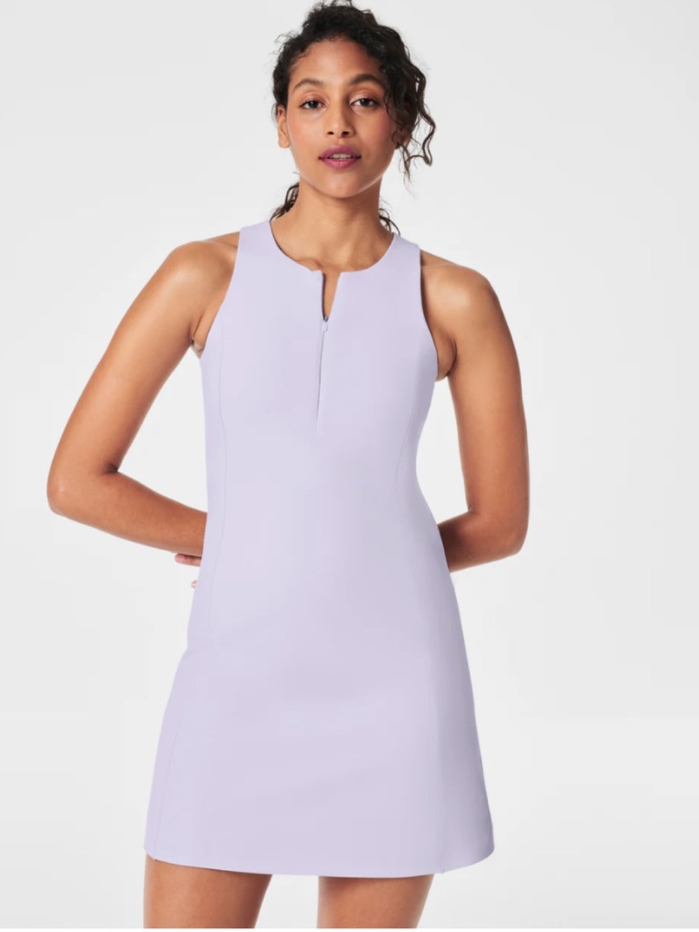 NEW Spanx The Get Moving Zip Front Easy Access Dress in Violet Air Women's SP